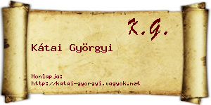 Kátai Györgyi névjegykártya